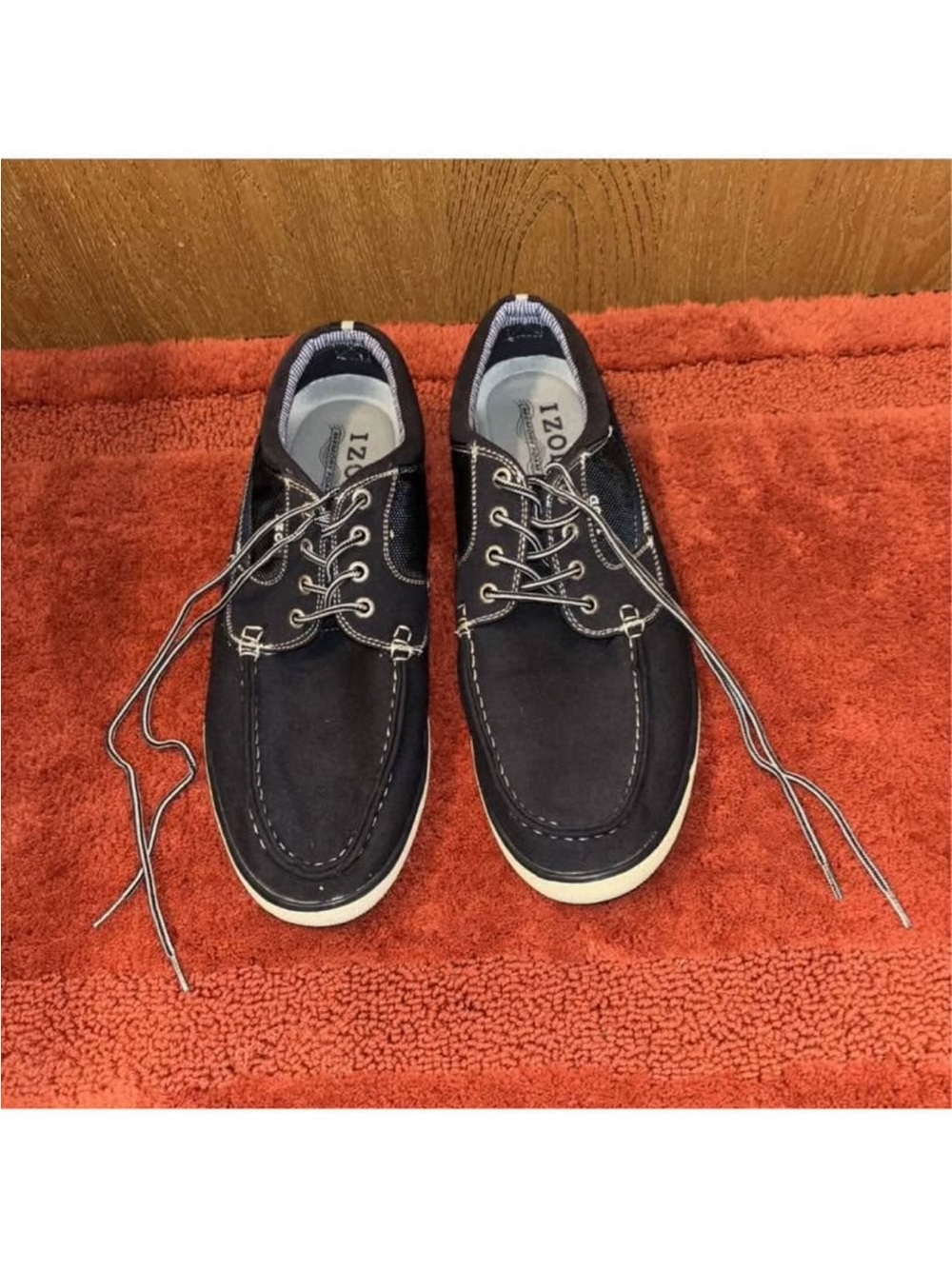 IZOD Men’s Navy Casual Boat Shoes-Size13-